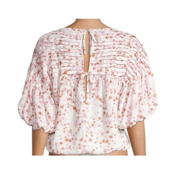 Free People Dessa Lightweight Wide Collar Woven Floral Bodysuit Women's XS - Picture 4 of 15